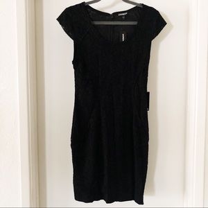 express | black lace mini cocktail dress LBD
